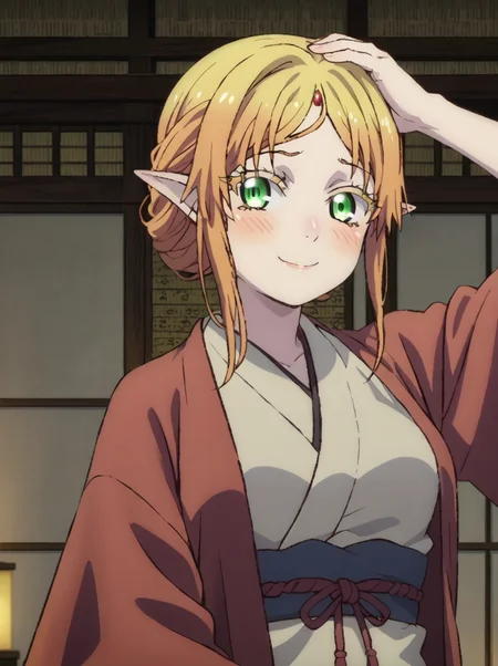 detailed background, shiny skin, posing,
<lora:elf.pony:1.0>,
elf, ddd, 
wide hips, 
hand on head, nervous smile,