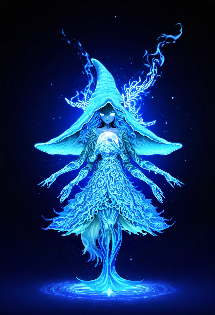 lsd-art, acid-art, trippy, no humans
1creature, mysterious figure, enigmatic silhouette, shadowy background, 
shining eyes with no pupils,  (extra ears, long ears), rabbit ear, four arms, extra arms, (shere grab, holding a sphere), glowing shere,
legs, fox tail, tail, (blending:0.15),
depth of field, blurry_foreground, blurry_background, full body, 
(high_contrast,drop_shadow,chromatic_aberration, colorful:0.6), ranni_the_witch, 
masterpiece, best quality, newest, absurdres, highres, intricate detailed, <lora:Daisy-Acid:0.5>
