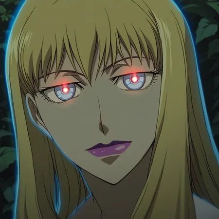 source_anime, ((score_9)),score_8_up,score_7_up,score_6_up,score_5_up,score_4_up, retro_artstyle, anime style, 1womanbrita_(darker_than_black), long_hair, blonde_hair, purple_lips large breasts, (blue eyes), (Contractor, red_pupils, glowing, glowing eyes), looking at viewer, facing viewer, masterpiece, best quality, highres, best illumination, depth of field, Artist style:urushihara satoshi, BR1T4,
