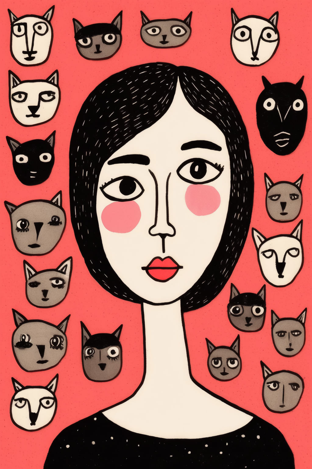 <lora:Gemma Correll Style:1>Gemma Correll Style - woman head illustration