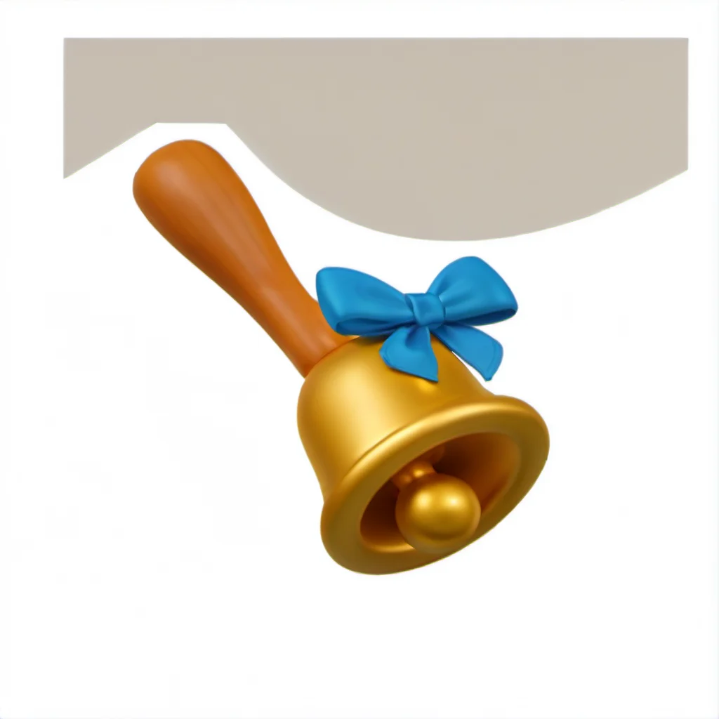 <lora:Christmas bell_XSE_GAME_V1-000010:1.2>,christmas bells,Wood handle,White background,look up to,blue ribbon,