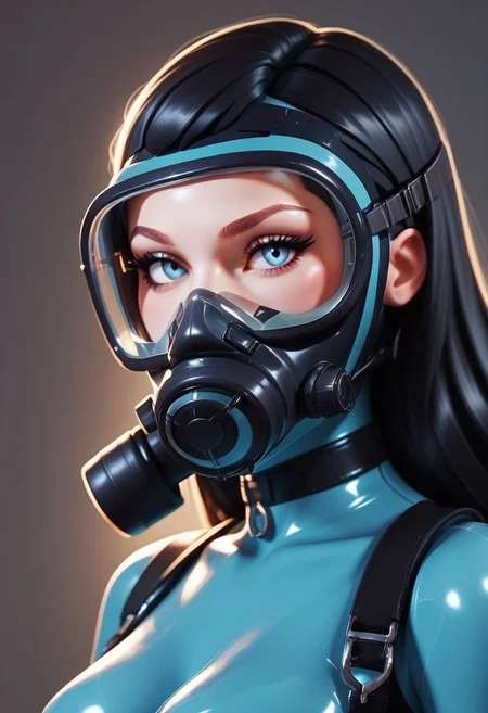 score_9, score_8_up, score_7_up, score_6_up, score_5_up, score_4_up, BREAK,
1girl, scuba suit, black hair, choker, close up, face portrait, bright colors, high contrast, indoor background, vivid lighting