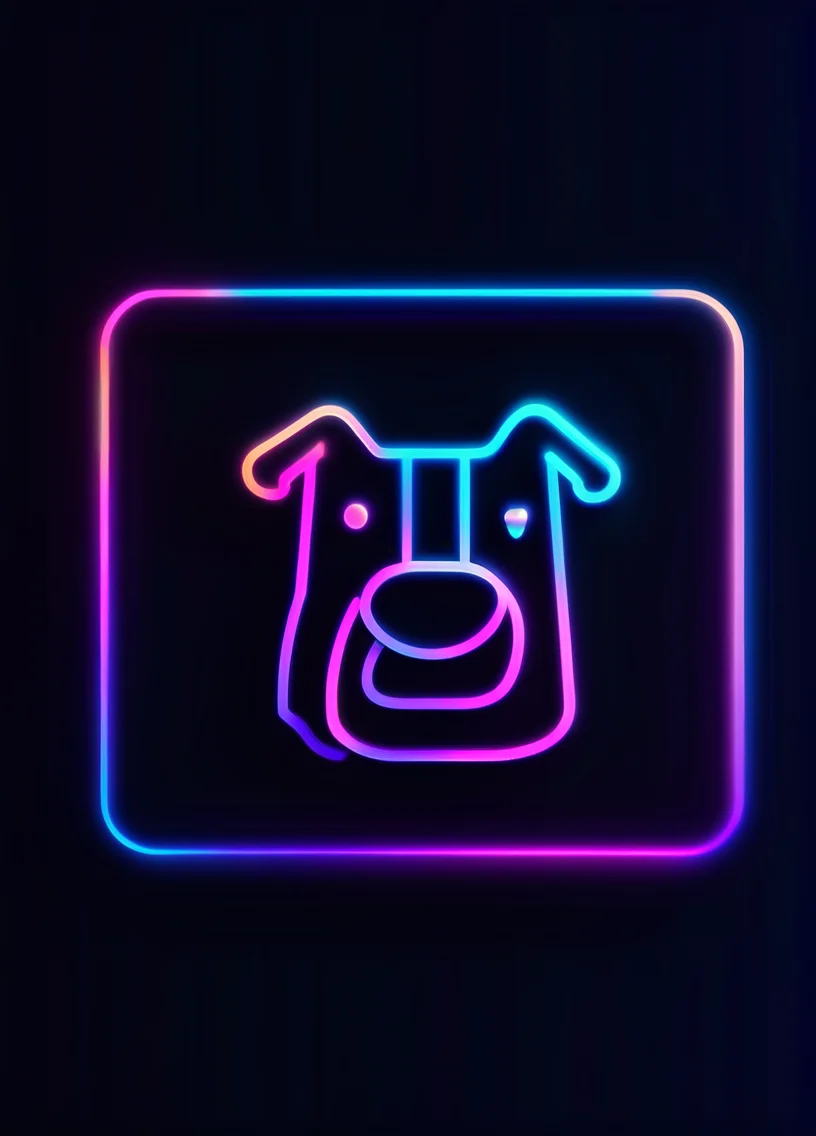 dog, <lora:neon_icon:1>