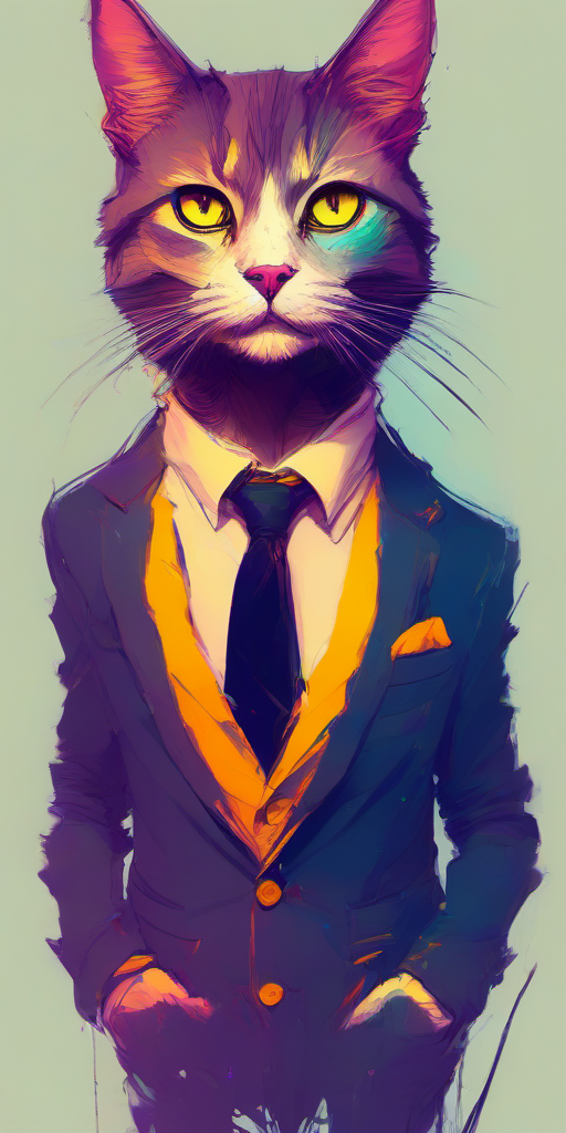 cat,portrait,wearing a suit,
 <lora:PE_ColorPortraitCatDog:1> pecat