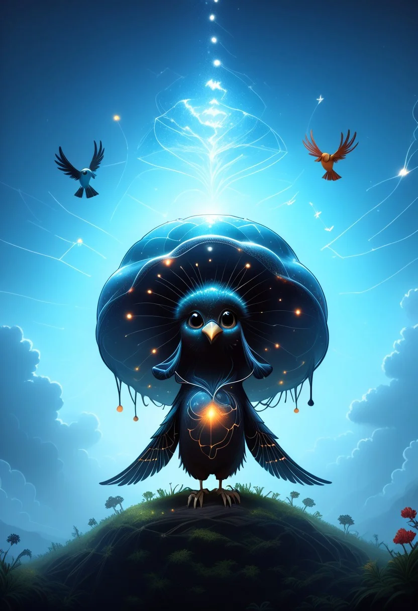 masterpiece, best quality, good quality, very awa, newest, highres, absurdres, ,score_9, score_8_up, score_7_up,
Giant translucent jellyfish drifting through the clouds, soft bioluminescent glow illuminating the mist, with tiny birds perched on its tendrils
<lora:illustriousXL_stabilizer_v1.23:0.3> <lora:NOOB_vp1_detailer_by_volnovik_v1:0.3> <lora:ponyv6_noobE11_2_adamW-000017:0.3> <lora:114558v4df2fsdf5:0.7> <lora:mon_monmon2133:0.6>