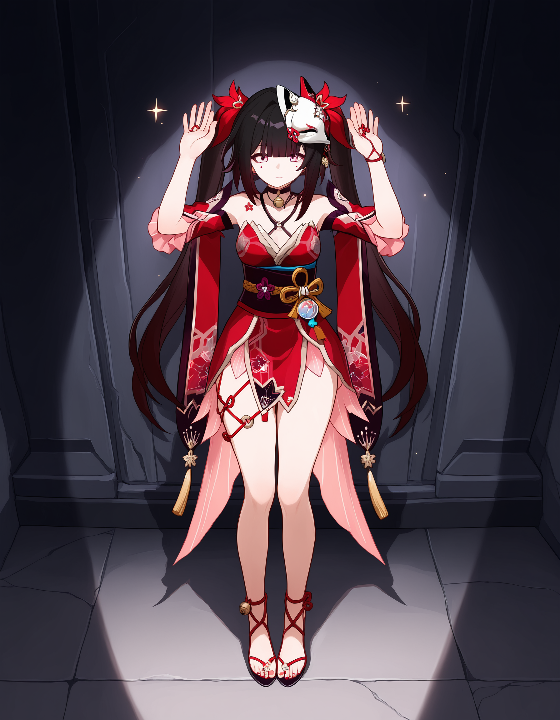 <lora:midis_Surrendering_V1-LR[NAIXL-vPred]:1> , surrendering, 1girl, sparkle \(honkai: star rail\), hands, palms, full body, masterpiece,best quality, very aesthetic,absurdres,newest,