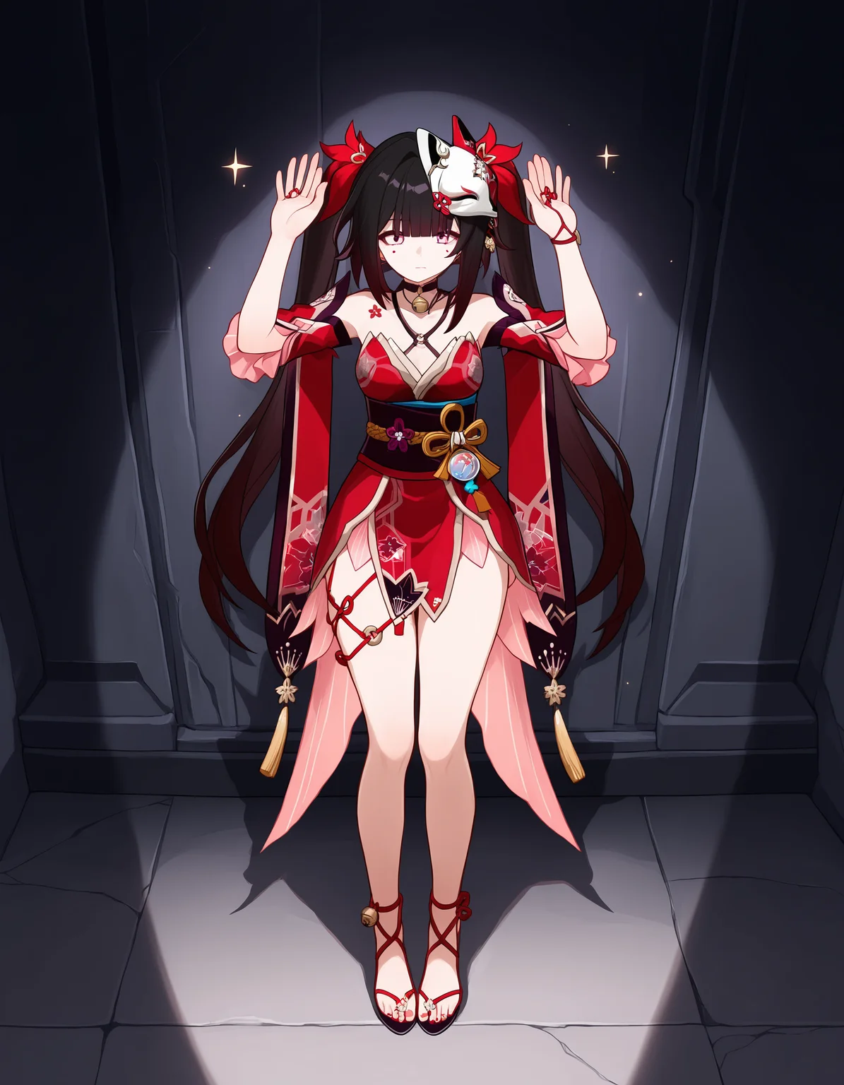 <lora:midis_Surrendering_V1-LR[NAIXL-vPred]:1> , surrendering, 1girl, sparkle \(honkai: star rail\), hands, palms, full body, masterpiece,best quality, very aesthetic,absurdres,newest,