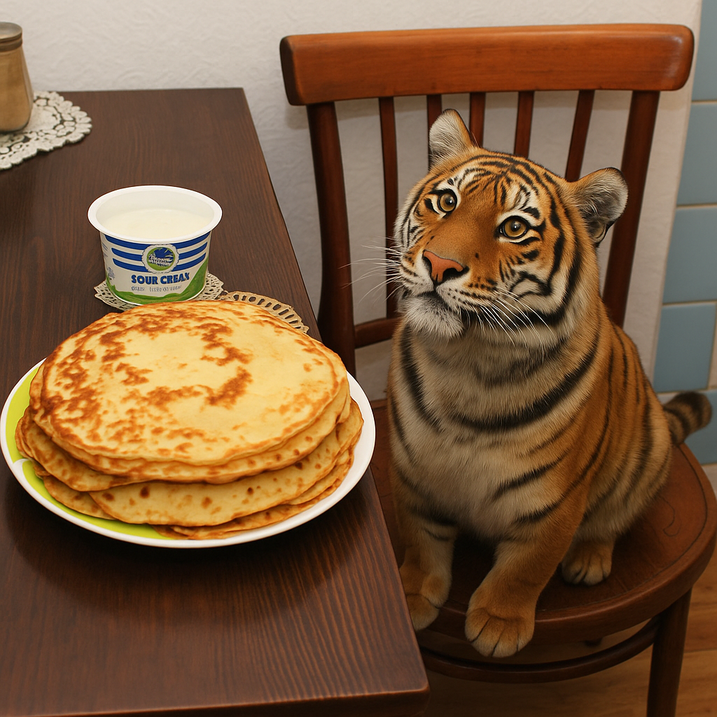 turn the cat in this image into a tiger