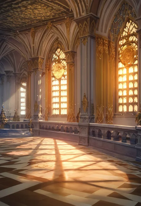 score_9, score_8_up, score_7_up, score_6_up, score_5_up, score_4_up, source_anime, official art, <lora:mondstadt_background-ponyxl-v11h:1>, <lora:snowXLP:1>, palace of versailles, french baroque architecture, historical building, royal palace, grand hall, ornate interiors, golden decor, 17th century, symmetrical gardens, luxurious, chandeliers, marble floors, french royalty, classic european palace, sunlight through windows, wide-angle, high detail, ultra realistic, majestic, cinematic lighting