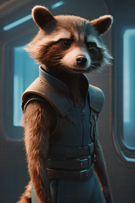 score_9, score_8_up, score_7_up, BREAK <lora:rraccoon_ponyxl-000004:1> rraccoon2024, male, realistic, looking at viewer, expressionless, spaceship interior, backlighting, <lora:add-detail-xl:1> <lora:xl_more_art-full_v1:1>