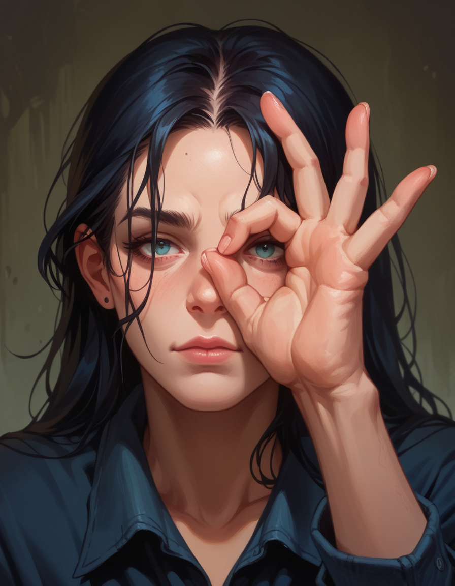 score_9, score_8_up, score_7_up, score_6_up, score_9, score_8_up, score_8, nightwing,  hud_illum1nat1, ok sign over face, <lora:hud_illum1nat1_XLP:0.8>