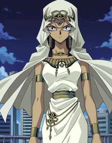 score_9, score_8_up, score_7_up, source_anime,
ishuzuishtar, <lora:ishuzu-ishtar-anime-ponyxl-lora-nochekaiser:1>,
ishuzu ishtar, blue eyes, dark skin, dark-skinned female, black hair, egyptian,
dress, jewelry, hood, cape, armlet, eye of horus,
outdoors, cityscape, smile,
looking at viewer, dutch angle, cowboy shot,