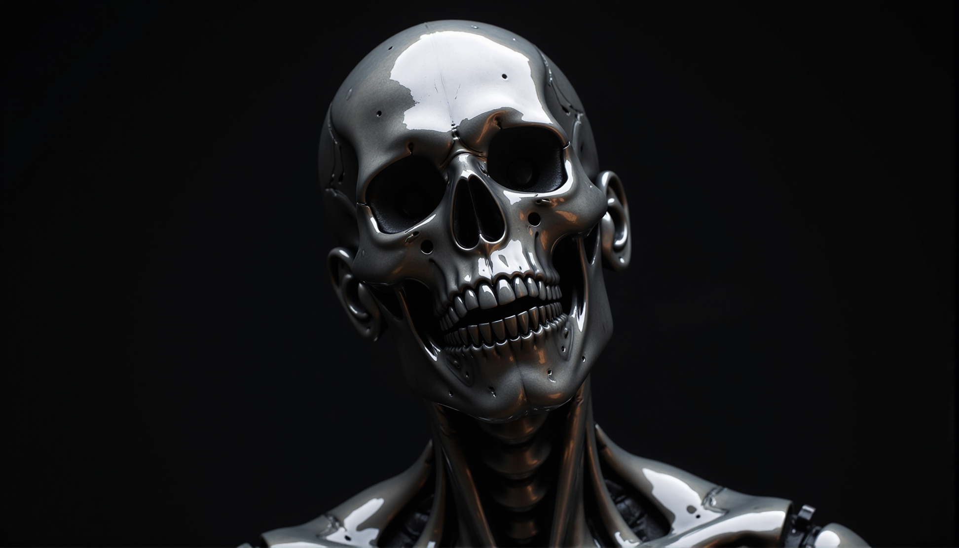 horror-themed a skull, covered in latex, eerie, unsettling, dark, spooky, suspenseful, grim, highly detailed in shiny wet glossy latex material, hard lighting, expensive exquisite latex fabric, tight fitting