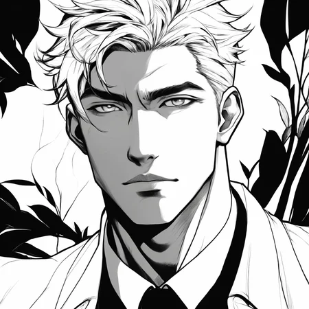A beautiful man, close-up, portrait, beautiful, cinematic, ColoringBookAF, <lora:ColoringBook:1>