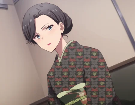 score_9, score_8_up, score_7_up, source_anime,
motheryukinoshita, <lora:mother-yukinoshita-s3-ponyxl-lora-nochekaiser:1>,
mother yukinoshita, short hair, blue eyes, black hair, hair bun, single hair bun, hair up,
japanese clothes, kimono, sash, makeup, obi, floral print, lipstick, black kimono,
indoors, bed, bed room, on side, blush, drunk,
looking at viewer, cowboy shot, dutch angle, solo,