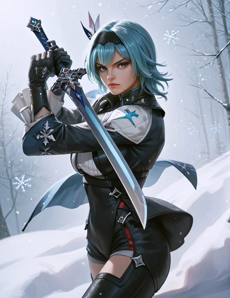 score_9, score_8_up, score_7_up, 
low guard sword parry stance, 
1girl,eula,serious, focused,holding sword,
heroic  fantasy background, snow, snowflakes,
dynamic,
<lora:low_guard_parry_stance:0.8>