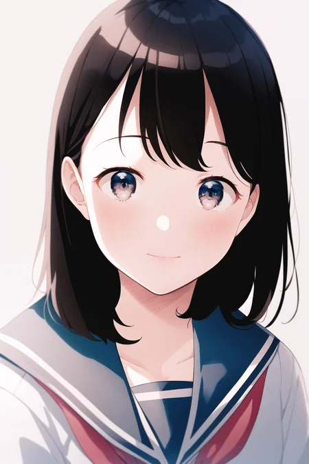 1girl, portrait, white serafuku, neckerchief, sailor collar,
<lora:HanakoStyle:1>