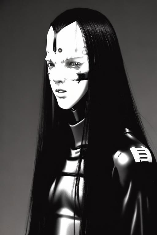 silicon life, portrait, half mask, mouth, (best quality:1.3) <lora:blame5-000040:1>