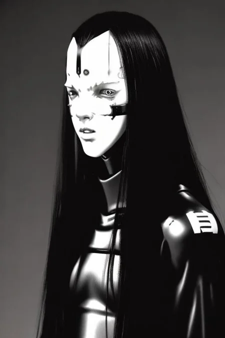 silicon life, portrait, half mask, mouth, (best quality:1.3) <lora:blame5-000040:1>
