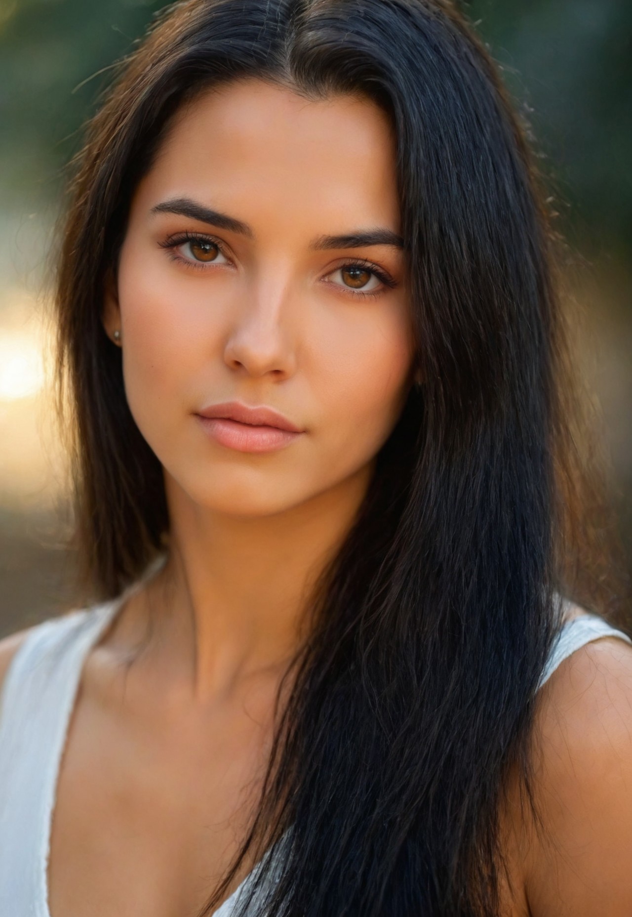 Ultrarealistic, photorealistic, realistic, depth of field, 4k, HDR, masterpiece.
1girl, beautiful, dark hair, long hair. Artistic portrait, soft glow.