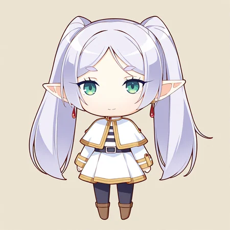 nkpr, 1girl, (frieren:0.6), light smile, full body, standing,