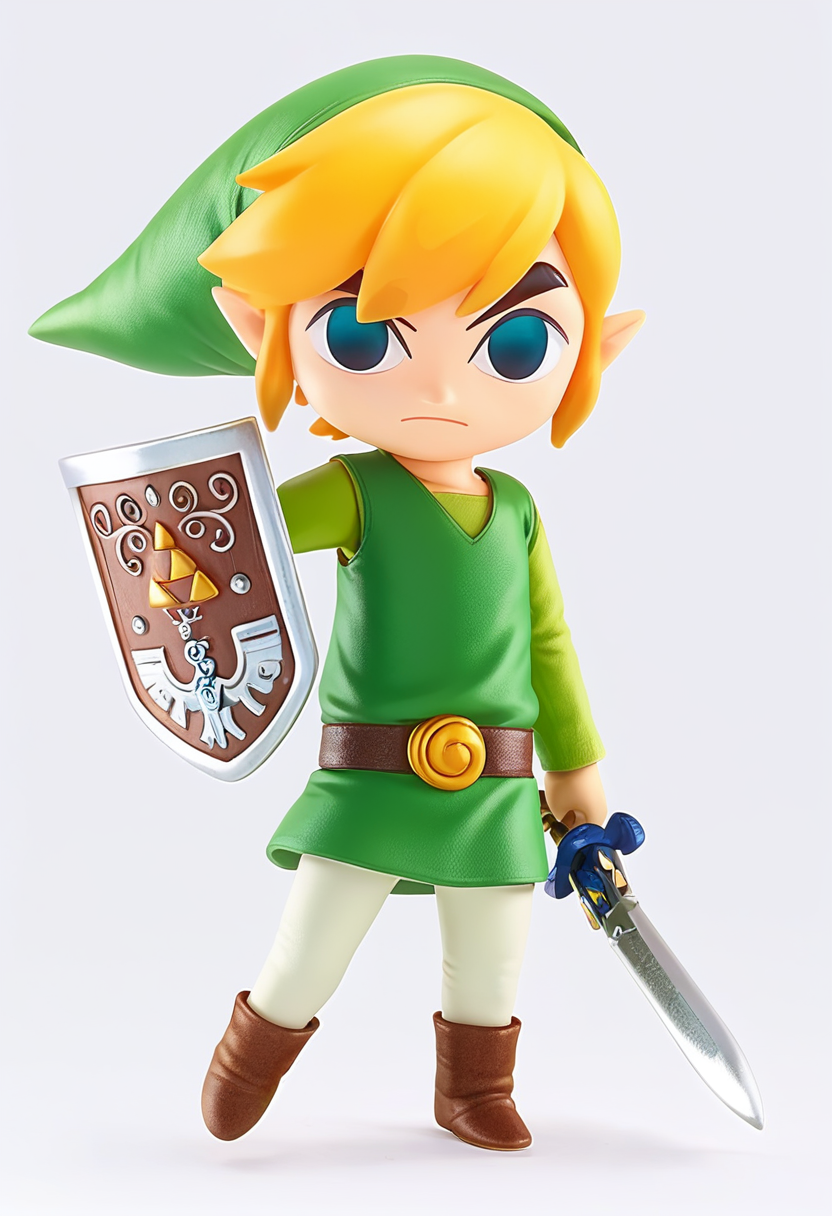 score_9, score_8_up, score_7_up (score_9:0.9),score_8_up,score_7_up,anime style,rating_safe,(zPDXL),<lora:Well excuuuuuussse me princess ponyXL v2:0.88>,toon link,shield,1boy,weapon,holding master sword,solo,male focus,left-handed,boots,grey background,master sword,green clothes,green hood,