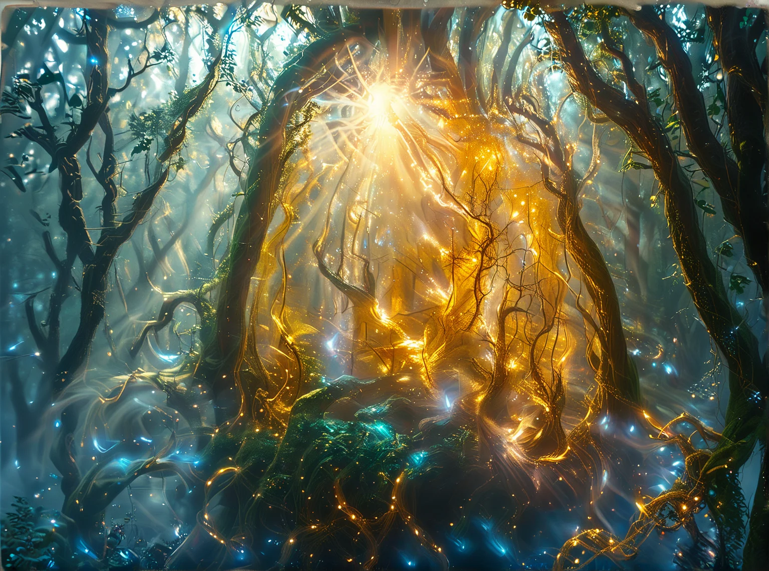 She is a being made of millions of golden threads; she is majestic, capable of touching your soul with a simple glance. This being is called Eltirion.
Eltirion has no strict form, but he prefers to resemble a woman. He finds their bodies harmonious. She loves harmony.
At this moment, Eltirion is enjoying himself floating above an enchanted forest. She is remaking the world; after all, she is a god. in the image depicts Eldirion using his powers to remake the forest, a massive effest power
<lora:3nch4nt3d_f0r3st:1> <lora:Add_Details_v1.2:1> <lora:Mystic_Lumina_r1:1> <lora:Realistic-Fantasy-style_flux1D_LOREVER:1> <lora:slg_v30:1> <lora:å·¨ç¥_FLUX_lora_v1:1> CyberRealistic <lora:ymnmpi196a29e8950n39e6:1.9> <lora:FC Flux Perfect Busts:1.5>