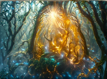 She is a being made of millions of golden threads; she is majestic, capable of touching your soul with a simple glance. This being is called Eltirion.
Eltirion has no strict form, but he prefers to resemble a woman. He finds their bodies harmonious. She loves harmony.
At this moment, Eltirion is enjoying himself floating above an enchanted forest. She is remaking the world; after all, she is a god. in the image depicts Eldirion using his powers to remake the forest, a massive effest power
<lora:3nch4nt3d_f0r3st:1> <lora:Add_Details_v1.2:1> <lora:Mystic_Lumina_r1:1> <lora:Realistic-Fantasy-style_flux1D_LOREVER:1> <lora:slg_v30:1> <lora:å·¨ç¥_FLUX_lora_v1:1> CyberRealistic <lora:ymnmpi196a29e8950n39e6:1.9> <lora:FC Flux Perfect Busts:1.5>