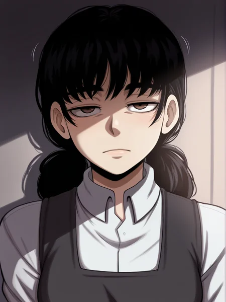 (masterpiece, amazing quality, best quality), <lora:blackwhiplash(bwl)-guy90-Illust-Lycorisv1:1>, blaash, motion lines, cinematic lighting, shadows, lighting,
<lora:Asa:1>, mitaka asa, 1girl, solo, long hair, low twintails, twintails, black hair,
brown eyes, expressionless, half-closed eyes,