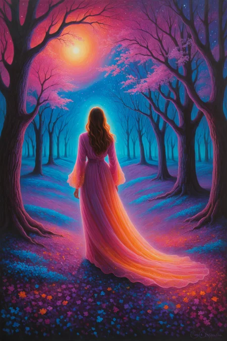 unearthly, <lora:EnvyFeverDreamXL01a:0.60> , oil pastel <lora:oil_pastel:1.00> ,, ,by Oleg Oprisco and Evgeny Lushpin in the style of Antonio J. Manzanedo and Janek Sedlar