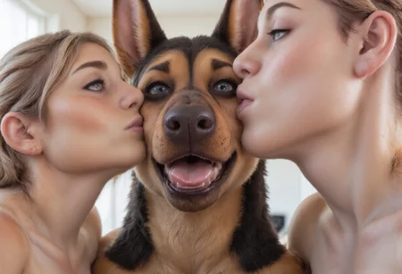 Anthro German shepherd kissing viewer  point of view,
Anthro, Furry, photo, aidmaNSWFunlock, Hand