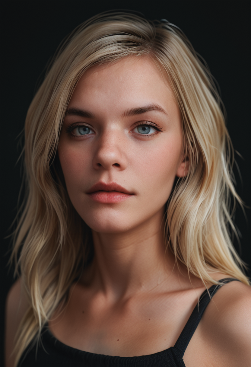 <lora:Heather-PXL:1> heather-pxl, heather, portrait, black background, simple background, realistic,, score_9, score_8_up, score_7_up, score_6_up, score_5_up, score_4_up,