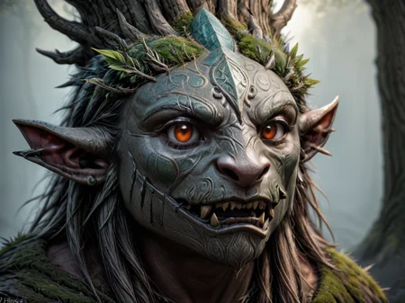 druidic beast head <lora:LoromXL_Druidic_Naturalism_v1:1.2>