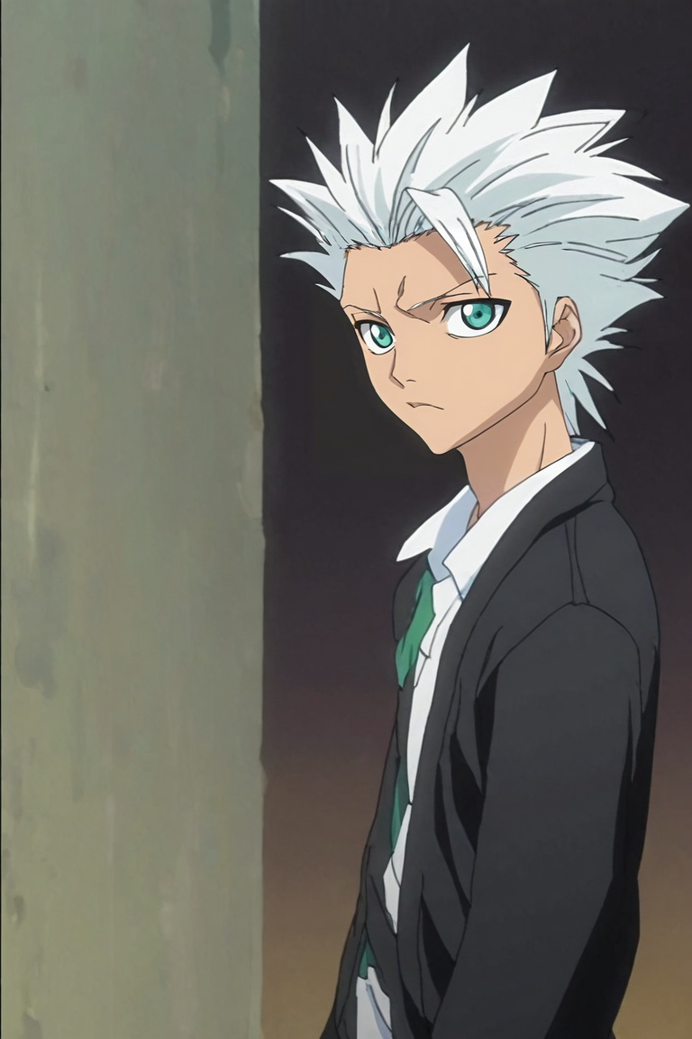 score_9, score_8_up, score_7_up, score_6_up, score_5_up, score_4_up, BREAK source_anime, anime screencap, , , looking at viewer, upper body, , 1boy, solo, male focus, <lora:toushirou_hitsugaya_pony:0.94>, toushirou_hitsugaya, , , , , The Tower of Shadows, Standing with weight shifted to one leg, suggesting ease, <lora:sdxl_lightning_8step_lora:1>