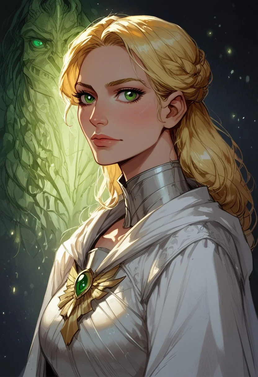 score_9, score_8_up, score_7_up, BREAK, 1woman portrait, dramatic lights ((human, mage, wizzard, soreceress, green eyes, blonde hair, white robe, white toga, white armor, armor))
<lora:Fant5yP0ny:0.6> <lora:fantasy_world_pony:0.9>
<lora:Cherry-Gig:0.55>