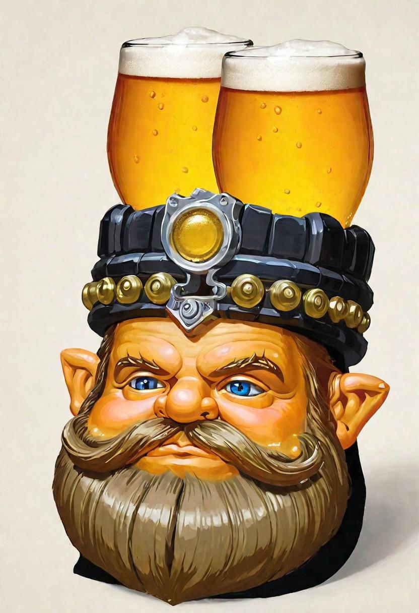 (masterpiece)
split head,  a beer inside A dwarf head