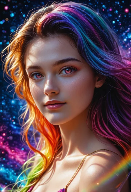 score_9,score_8_up,score_7_up, masterpiece, 1girl, solo, source_anime, (detailed eyes), (high definition eyes), (high gradient eyes), (eyesHD), (best quality:1.4), a close up of a woman with colorful hair, anime girl with cosmic hair, rossdraws pastel vibrant, artwork in the style of guweiz, fantasy art style, colorful, vibrant fantasy style, cosmic and colorful, guweiz, colorfull digital fantasy art, stunning art style, beautiful anime style, shiny, shiny skin, (beautiful female), beautiful face, clear face, Shiny hair, concept art, professional anime, Byzantine Mosaics of a girl. (masterpiece, top quality, best quality, official art, beautiful and aesthetic:1.2), (1girl:1.4), portrait, extreme detailed, highest detailed, simple background, 16k, high resolution, perfect dynamic composition, bokeh, (sharp focus:1.2), super wide angle, high angle, high color contrast, medium shot, depth of field, blurry background,,itacstl, (EroticNansensu)