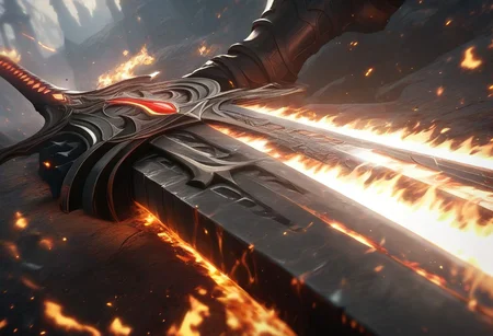 score_9, score_8_up, score_7_up, 2d, ral-frctlgmtry,
Dark Fantasy page
((Fire sword)), legendary sword, flames, flameing sword,glowing effects, close up, sword atop an stone alter