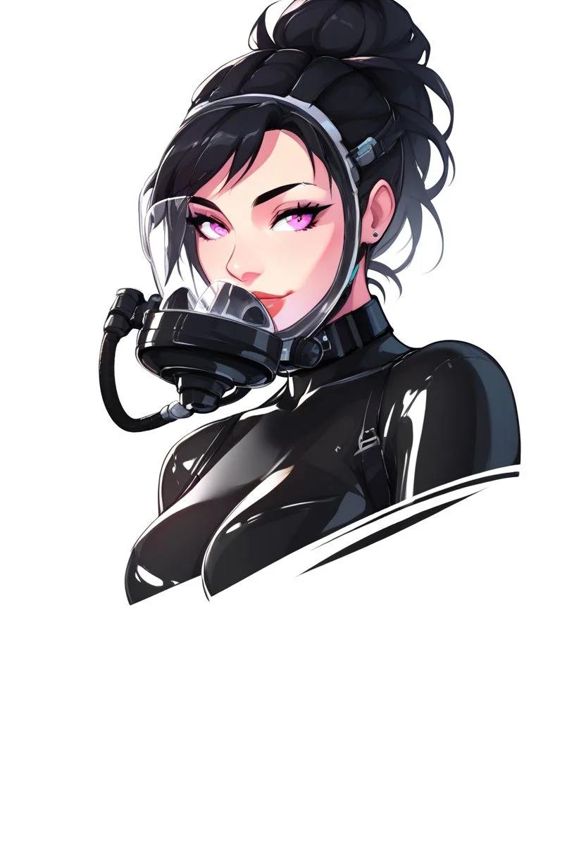 score_9, score_8_up, score_7_up, score_6_up, score_5_up, score_4_up, BREAK,
1girl, scuba,, black hair, choker, close up, face portrait, bright colors, high contrast, white background, vivid lighting