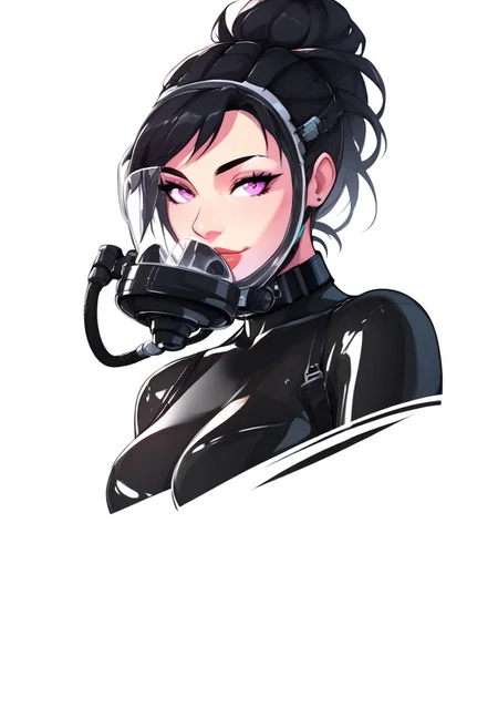score_9, score_8_up, score_7_up, score_6_up, score_5_up, score_4_up, BREAK,
1girl, scuba,, black hair, choker, close up, face portrait, bright colors, high contrast, white background, vivid lighting