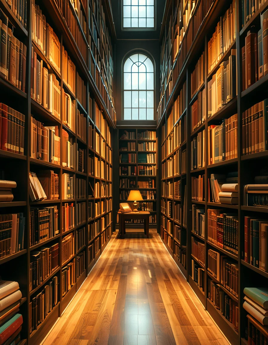 A quiet and well-organized aisle in a grand university library, lined with tall wooden bookshelves filled with countless books of various sizes and colors. The aisle is illuminated by soft, warm lighting from overhead lamps, casting a gentle glow on the polished wooden floor. A cozy reading nook with a wooden chair and a small desk is tucked into a corner, with an open book resting on the surface. The background features large arched windows letting in natural daylight, adding a serene and scholarly atmosphere. The perspective of the image leads down the aisle, creating depth, with book titles slightly visible on the spines. The ambiance is peaceful, evoking a sense of knowledge and intellectual curiosity.
<lora:SDXLFaeTastic2400:0.4> <lora:extremely_detailed:0.4> extremely detailed, <lora:University_Library_41sl3:1>,University Library 41sl3, Masterpiece,best quality,hi res,8k,hi res,8k,award winning,(sharp focus, intricate, highly detailed),