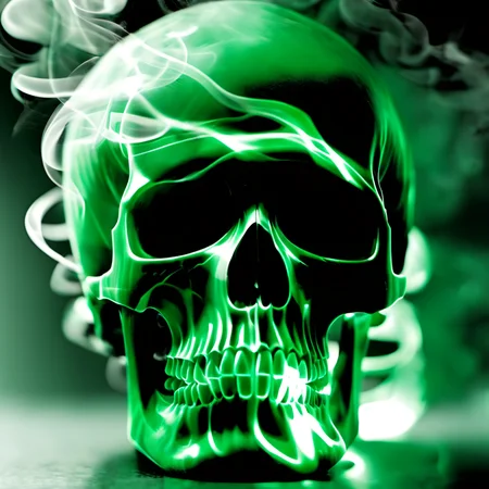 smokeart, smoke,skull,light green, <lora:Smoke_Art:1>