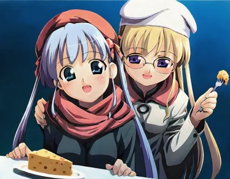 nsfw, highres, best quality, masterpiece, masterpiece, best quality, ultra-detailed, absurdres, newest, volumetric lighting, available light, complex background, refined rat, scarf, beret, round glasses, holding a glass of wine, holding fork, at the table, cheese on the plate, film grain, scenery, Dawn Trainer, Blue hair, Shoulder-length hair, Two yellow hair clips, Blue eyes, Fair skin, Pink miniskirt, Black top, Pink boots, White beanie hat, Red scarf, hikari