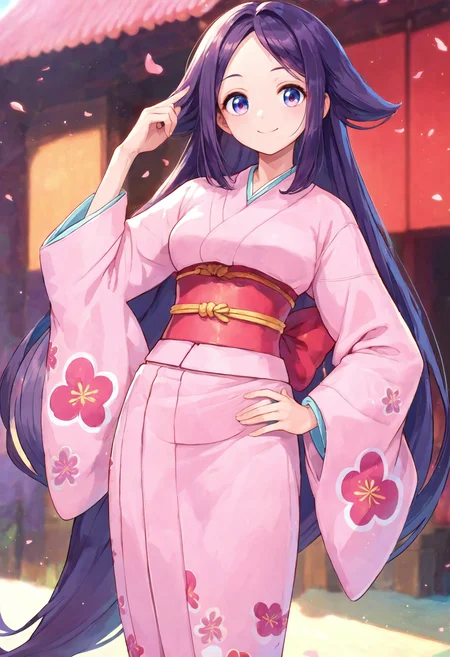 score_9_up score_8_up score_7_up, 1girl oharu, pink kimono, hand on hip, smile
<lora:oharu_pony_d16:1>