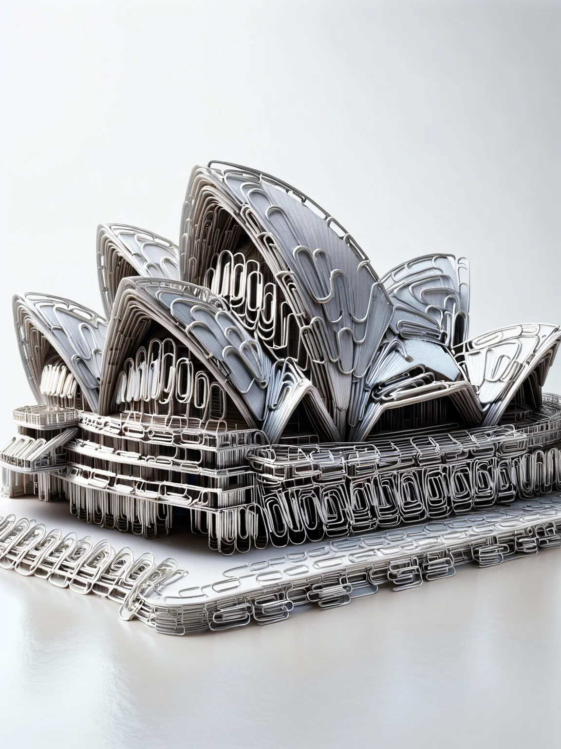 The Sydney Opera House made from ais-paperclips <lora:Paperclips_Style_SDXL:1>