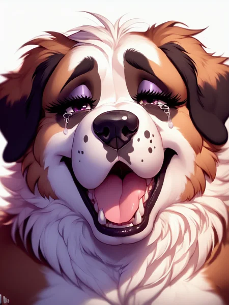 score_9,score_8,score_7,source_furry,
<1girl:1.5>,
<solo:1.5>,
dog,
dog girl,
smile,
makeup,
seductive,
face,
face focus,
upper body,
face zoom,
open mouth,
fangs,
<lora:Saint_Bernard_Anthro-PONYSDXL:1.25> furry ,, sad,
sadness,
tears,
closed mouth,