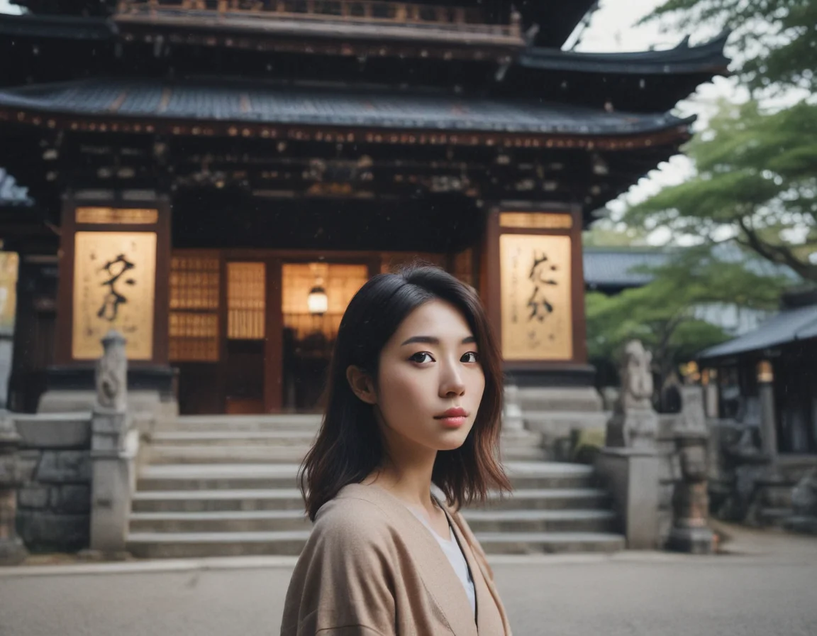 cinematic still japan2019 a girl in front of a temple with torri . emotional, harmonious, vignette, 4k epic detailed, shot on kodak, 35mm photo, sharp focus, high budget, cinemascope, moody, epic, gorgeous, film grain, grainy, japan2019 a girl in front of a temple with torri, cinematic light, delicate, elegant, highly detailed, complex, intricate, sharp focus, dramatic flowing colors, beautiful, attractive, modern, inspired, rich, colorful, shiny, glowing, deep aesthetic, cool, brave, pretty, inspiring, color, illuminated, incredible, creative, positive, unique, loving
