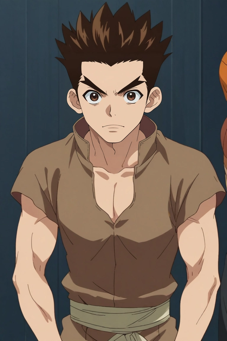 score_9, score_8_up, score_7_up, source_anime, rating_safe, , anime screencap, anime coloring, , looking at viewer, , 1boy, solo, male focus, <lora:taiju_ooki_pony:0.78>, taiju_ooki, brown hair, brown eyes, short hair, spiked hair, , halloween costume, <lora:sdxl_lightning_8step_lora:1>