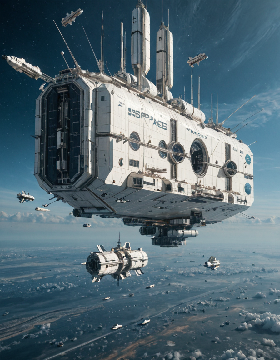 <lora:Space_Worlds_Minis_3:1> swminis3all. swminis3bis, mothership, space station