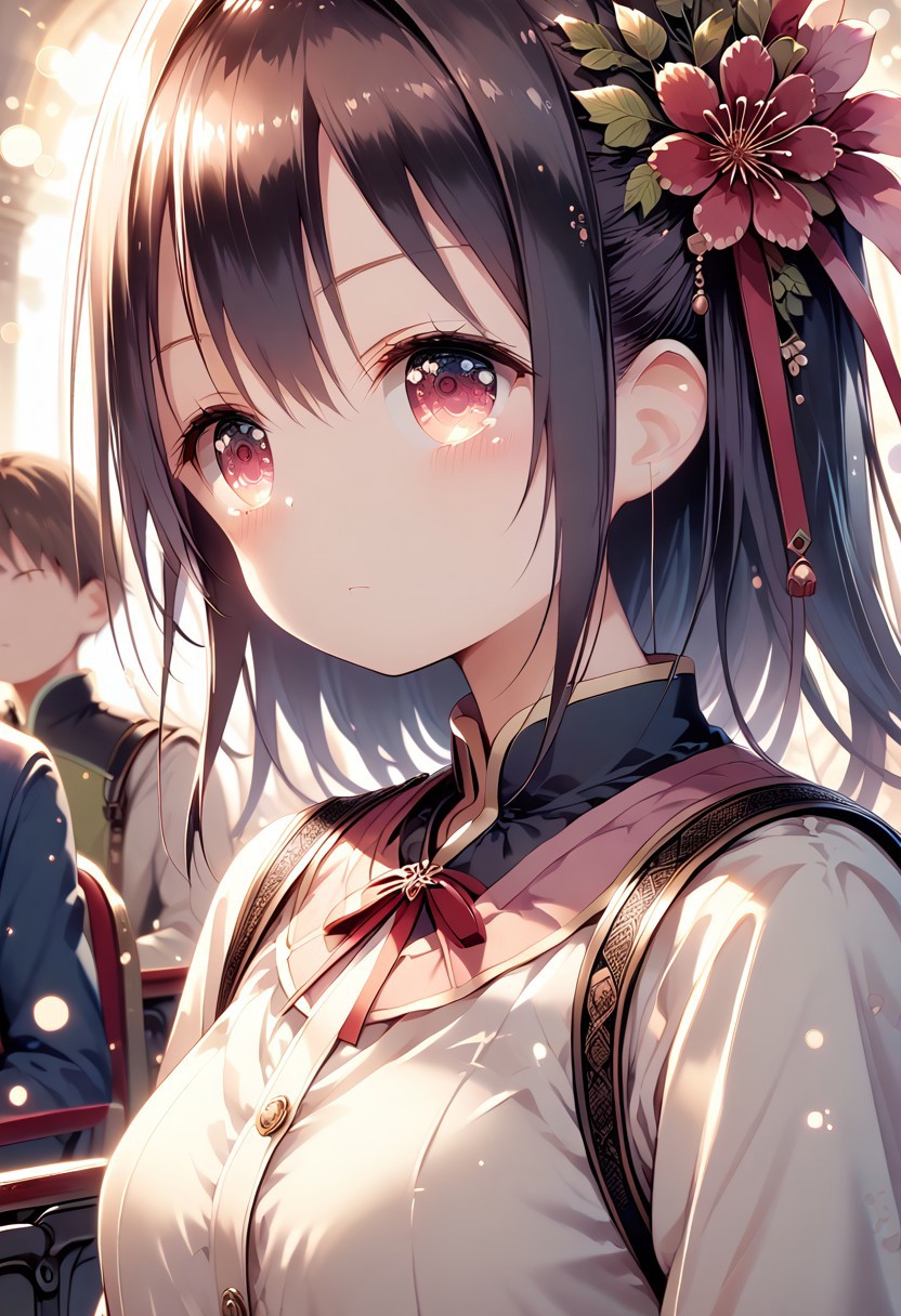 score_9, score_8_up, score_7_up, 1girl, FujisakaLP, mature woman, (best quality), best quality, highly detailed, masterpiece, ultra-detailed, illustration, dynamic angle, world masterpiece theater, messy_long_hair, best quality, extremely detailed CG unity 8k wallpaper, Amazing, cinematic lighting, lens_flare, dunhuang_style